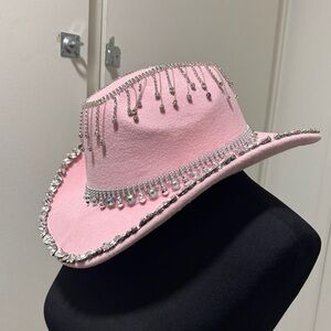 Pink Rhinestone Embellished Cowboy Hat